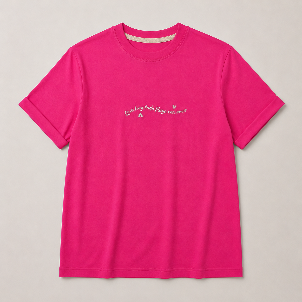 Camiseta Fuccia Que Hoy Fluya, vista frontal
